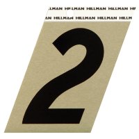 (image for) Hillman 3 in. Reflective Black Vinyl Self-Adhesive Number 2 1 pc
