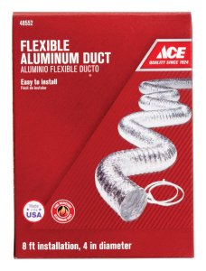 (image for) 96 in. L x 4 in. Dia. Silver Aluminum Dryer Vent Duct
