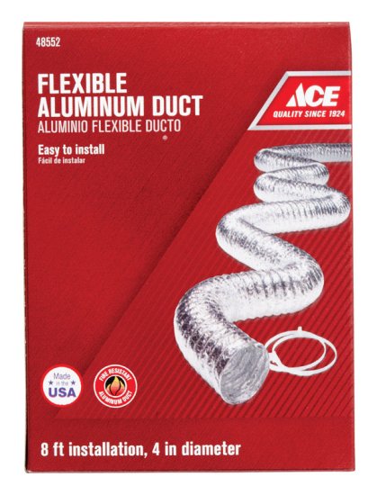 (image for) 96 in. L x 4 in. Dia. Silver Aluminum Dryer Vent Duct