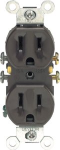 (image for) 15 amps 125 volt Duplex Brown Outlet 5-15R 1 pk