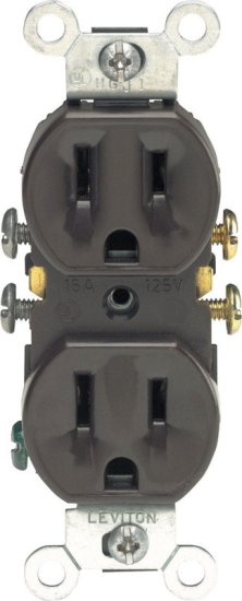 (image for) 15 amps 125 volt Duplex Brown Outlet 5-15R 1 pk