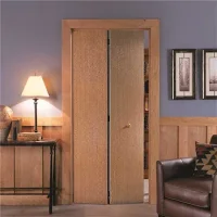(image for) 30 in. x 80 in. Smooth Flush Primed Hollow Core Lauan Wood Bi-Fold Door