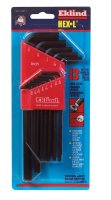 (image for) Hex-L .050" to 3/8" SAE Long Arm Hex L-Key Set Multi