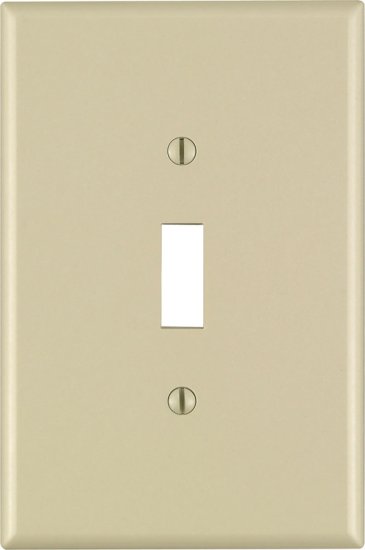 (image for) Ivory 1 gang Thermoset Plastic Toggle Wall Plate Jumbo