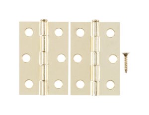 (image for) 2.75 in. W x 2-1/2 in. L Bright Brass Brass Narrow Hinge 2 p