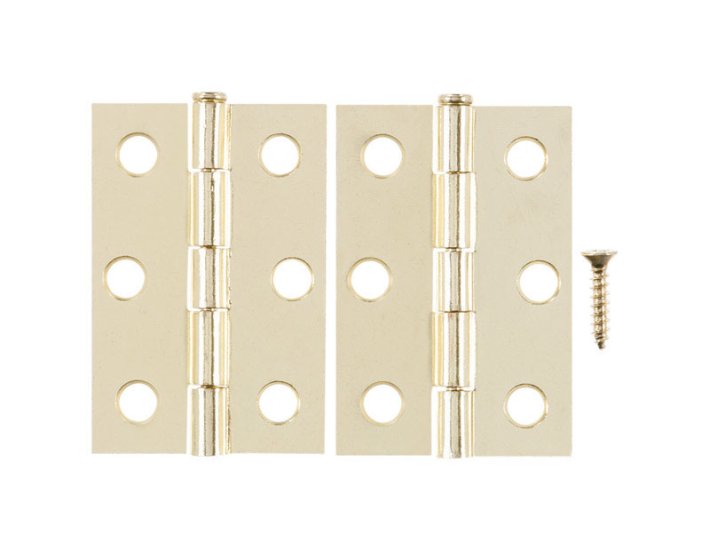 (image for) 2.75 in. W x 2-1/2 in. L Bright Brass Brass Narrow Hinge 2 p