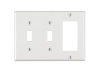 (image for) White 3 gang Thermoset Plastic GFCI/Rocker/Toggle Wall P