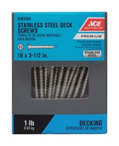 (image for) No. 10 x 3-1/2 in. L Square Flat Head Deck Screws 1 lb. 60 p