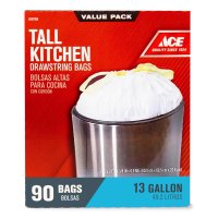 (image for) 13 gal Tall Kitchen Bags Drawstring 90 pk