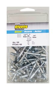 (image for) 1/4 in. Dia. x 3/8 in. Steel Rivets Silver 100 pk