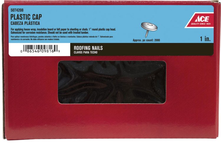 (image for) 1 in. Cap Bright Plastic Nail Cap Round