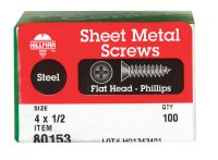 (image for) No. 4 x 1/2 in. L Phillips Flat Head Zinc-Plated Steel S