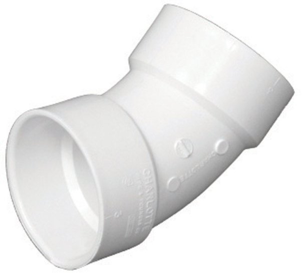 (image for) Schedule 40 2 in. Hub x 2 in. Dia. Hub PVC 45 Deg