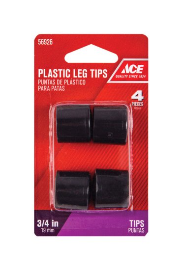 (image for) Plastic Leg Tip Black Round 3/4 in. W 4 pk