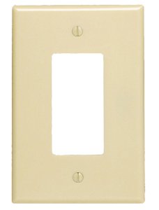(image for) Ivory 1 gang Plastic GFCI/Rocker Wall Plate 1 pk