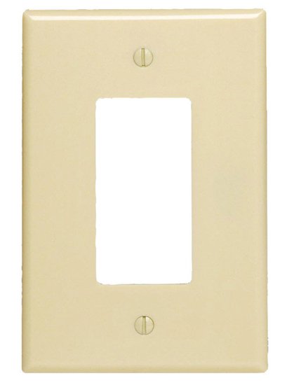 (image for) Ivory 1 gang Plastic GFCI/Rocker Wall Plate 1 pk