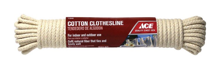 (image for) 50 ft. L White Cotton Clothesline