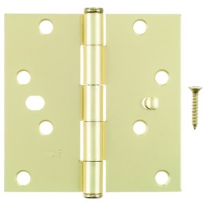 (image for) Ace 4 in. L Satin Brass Residential Door Hinge 3 pk