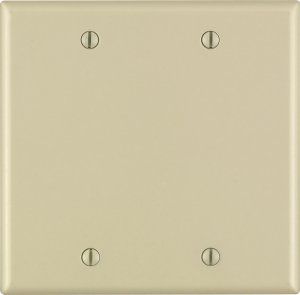 (image for) Ivory 2 gang Thermoset Plastic Blank Wall Plate 1 pk