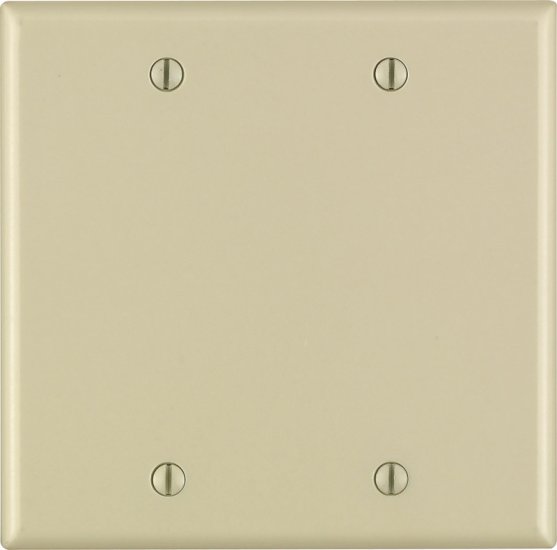 (image for) Ivory 2 gang Thermoset Plastic Blank Wall Plate 1 pk