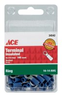 (image for) Insulated Wire Ring Terminal Blue 100 pk
