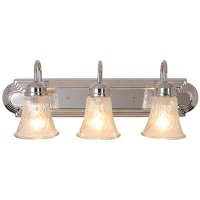(image for) 24 in. 3-Light Chrome Vanity Light with Clear Glass