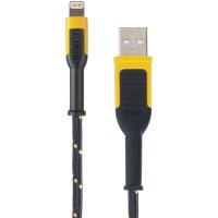 (image for) DeWalt Lightning to USB Charge and Sync Cable 6 ft. Black/Yellow