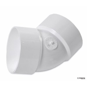 (image for) NDS Schedule 35 3 in. Hub each X 3 in. D Hub PVC Elbow 1 pk