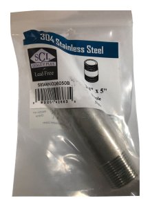 (image for) 3/4 in. MPT x 5 in. L Stainless Steel Nipple