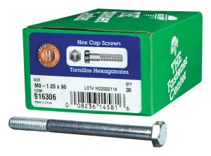 (image for) M8-1.25 mm Dia. x 90 mm L Heat Treated Steel Hex Head Ca