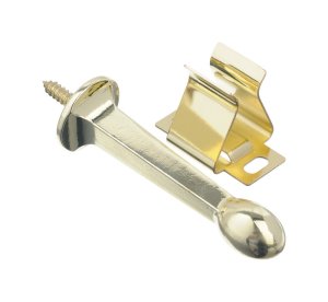 (image for) 2.4 in. H x 3 in. W Metal Bright Gold Rigid Door Stop w/Hold