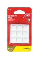 (image for) Vinyl Self Adhesive Bumper Pads White Square 1/2 in. W x 1/2
