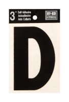 (image for) 3 in. Black Vinyl Self-Adhesive Letter D 1 pc.