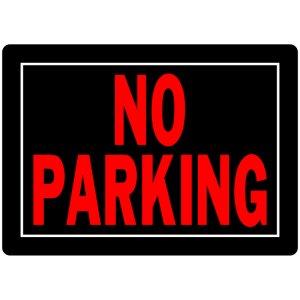 (image for) English Black No Parking Sign 10 inch H X 14 inch W