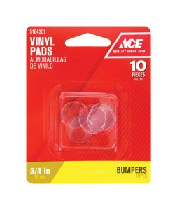 (image for) Vinyl Protective Pads Clear Round 3/4 in. W 10 pk