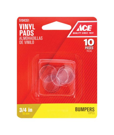 (image for) Vinyl Protective Pads Clear Round 3/4 in. W 10 pk