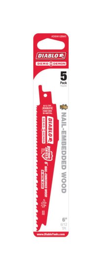 (image for) 6 in. Bi-Metal Reciprocating Saw Blade 6/12 TPI 5 pc.