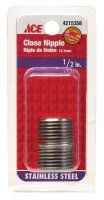 (image for) 1/2 in. MPT Stainless Steel Close Nipple