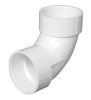 (image for) Schedule 40 4 in. Hub x 4 in. Dia. Hub PVC 90 Deg