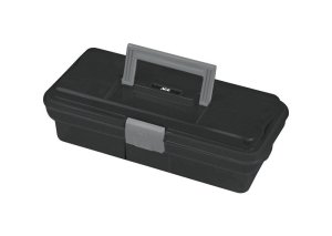 (image for) 12 in. Plastic One Latch Tool Box 9.25 in. W x 4 in. H Black