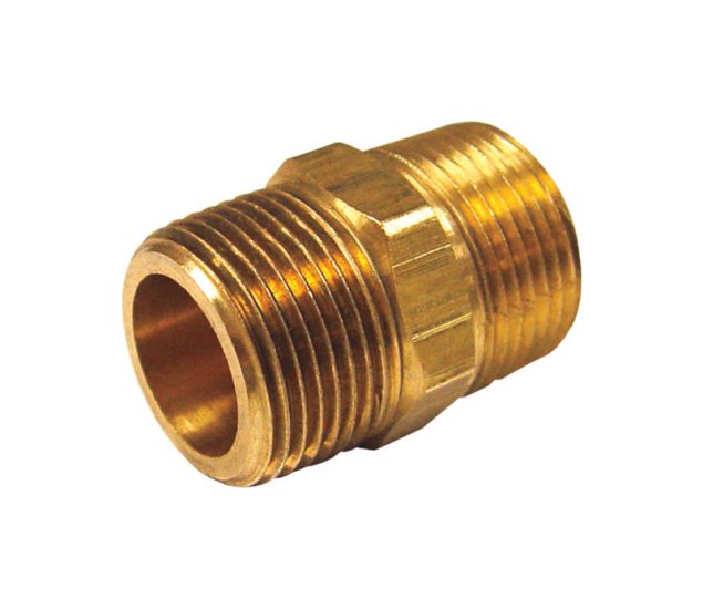 (image for) 3/4 in. MPT x 3/4 in. Dia. MPT Brass Reducing Hex Nipple