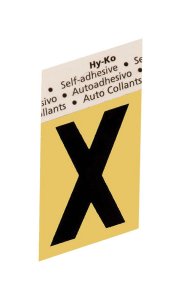 (image for) 1-1/2 in. Black Aluminum Self-Adhesive Letter X 1 pc.