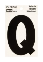 (image for) 3 in. Reflective Black Vinyl Self-Adhesive Letter Q 1 pc.