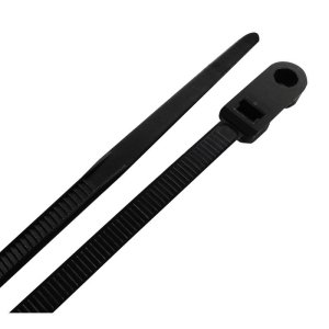 (image for) 8 in. L Black Cable Tie with Mount 100 pk
