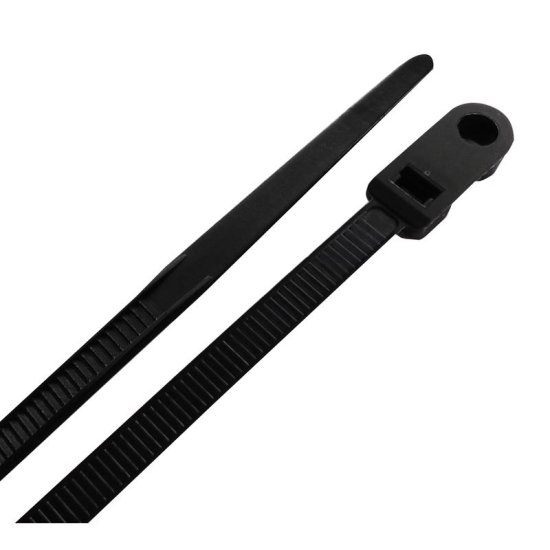 (image for) 8 in. L Black Cable Tie with Mount 100 pk