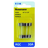 (image for) 30 amps AGC Glass Tube Fuse 5 pk