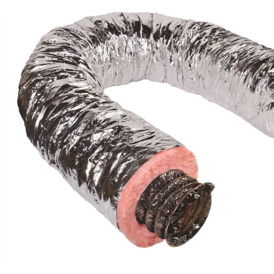 (image for) 8 in. x 25 ft. Insulated Flexible Duct R8 Silver Jacket