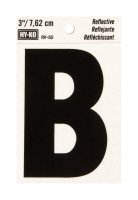 (image for) 3 in. Reflective Black Vinyl Self-Adhesive Letter B 1 pc.
