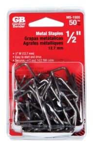 (image for) 1/2 in. W Metal Insulated Cable Staple 50 pk