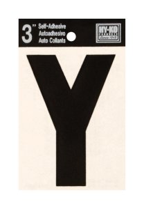 (image for) 3 in. Black Vinyl Self-Adhesive Letter Y 1 pc.